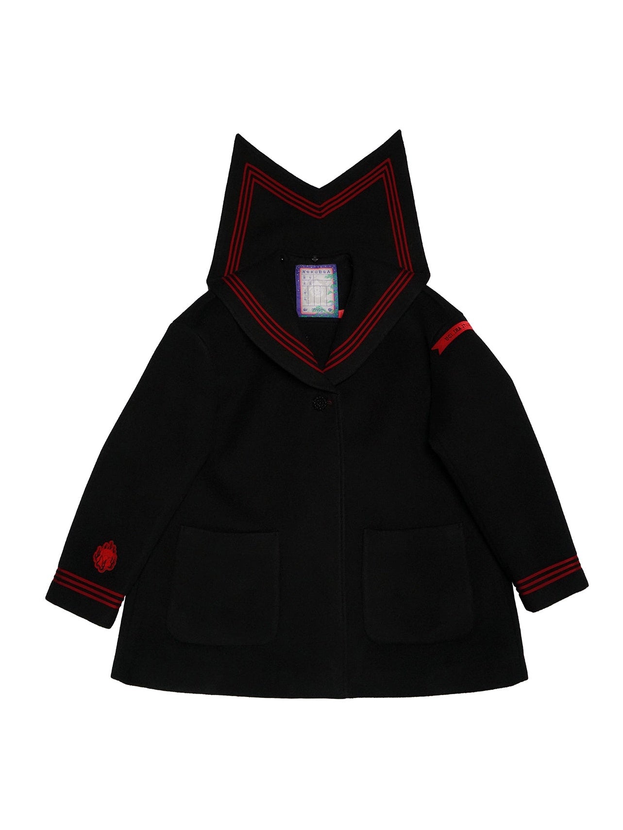 Double-sided Sailor Collar Woolen Coat