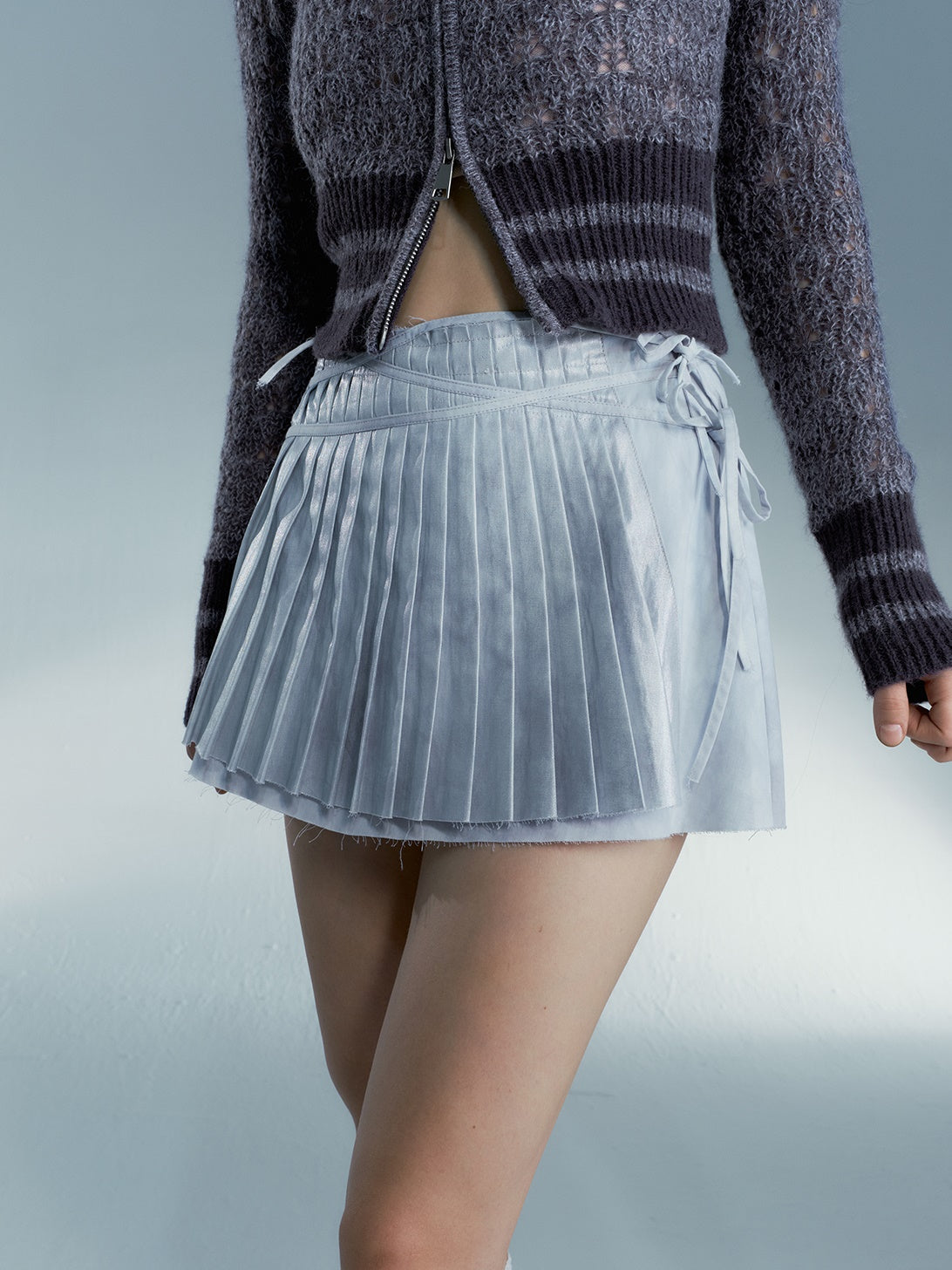 Asymmetrical Niche Design Pleated Skirt