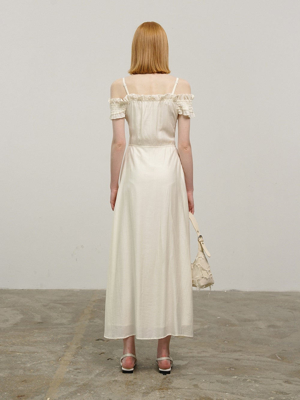 Wrinkled Texture One-shoulder 2-way Suspender Dress