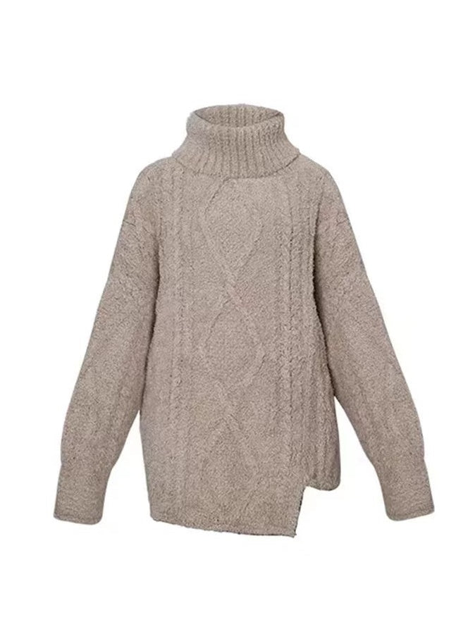 Turtleneck Knitted Twist Loose Sweater