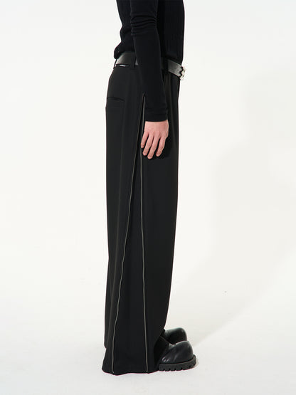 Size-Zip Straight Wide Nichi Pants