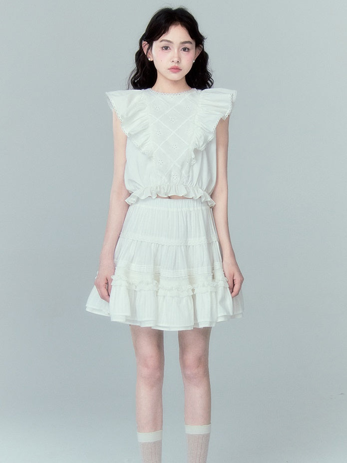 Jacquard Lace Cake Puffy Skirt