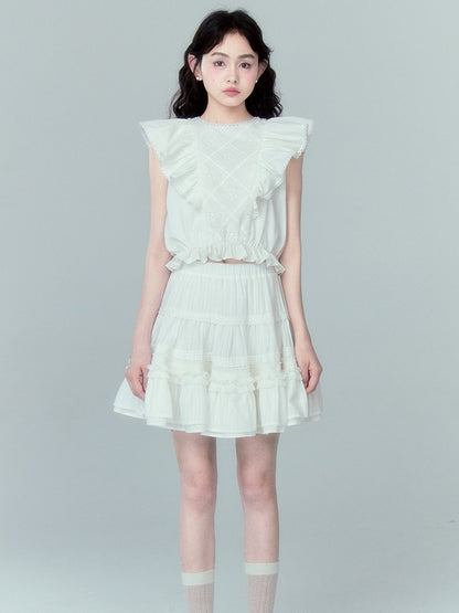 Jacquard Lace Cake Puffy Skirt