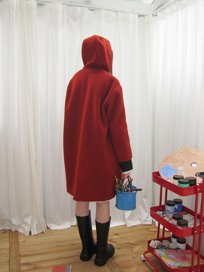 Vivid Hoodie Oversize Wool Simple Long-Coat