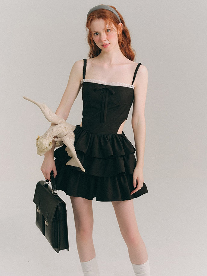 Hollow Suspender Cake Dress