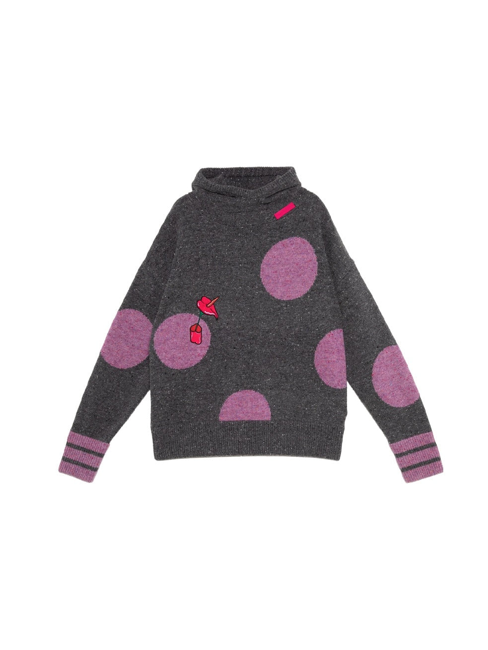 Calla Lily Sticked Polka Dot Jacquard Kapuzenpullover &amp; Rock