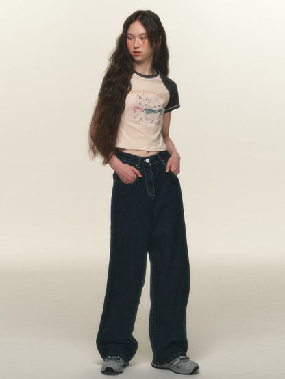 Straight Loose Denim Pants