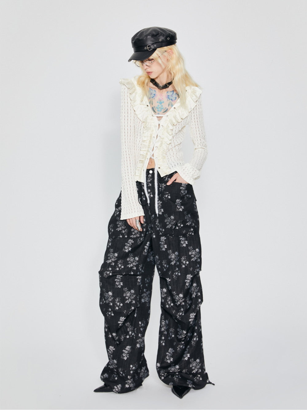 Flower Retro Loose Casual Pants