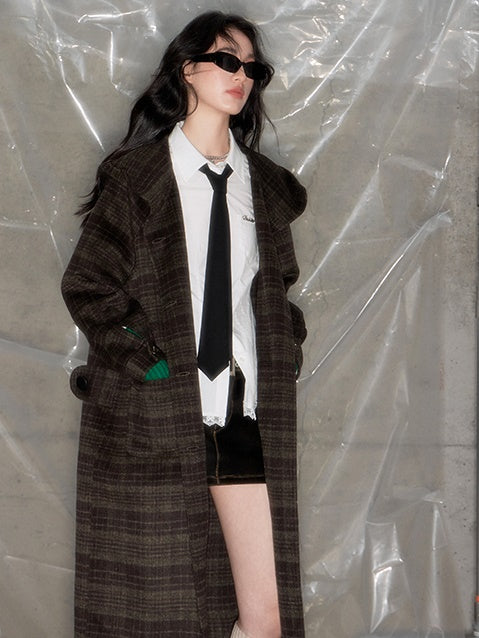 Plaid Hooded Double-sided Coat