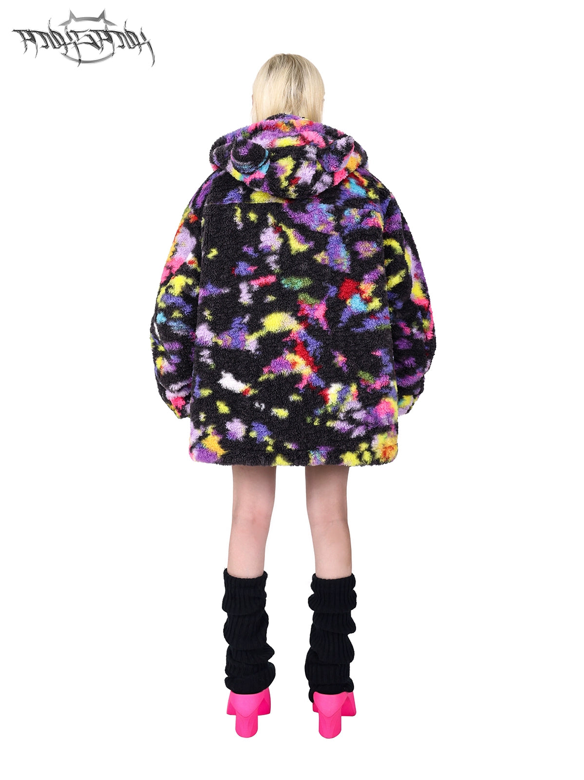 Rainbow Cat Ears Hooded BoA Loose Jacket