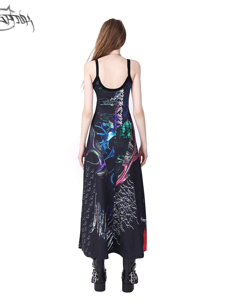 Three-dimensional Reconstruction Print Slip Dress