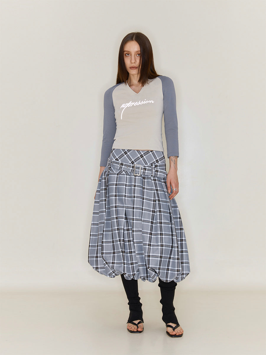 Retro Plaid Flower Bud Fluffy Skirt – ARCANA ARCHIVE