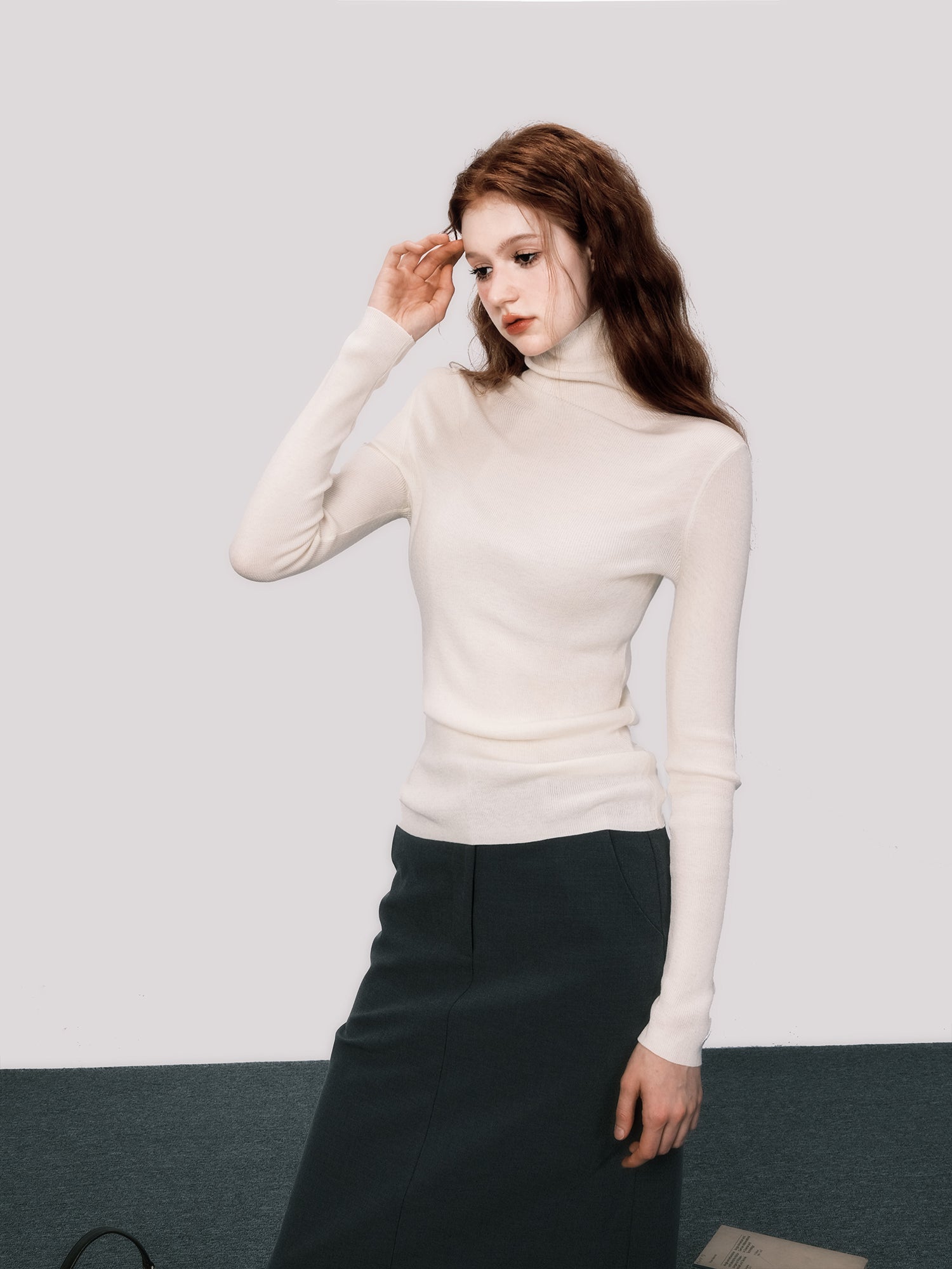 High-Neck Slim Knitted Bottoming Shirt