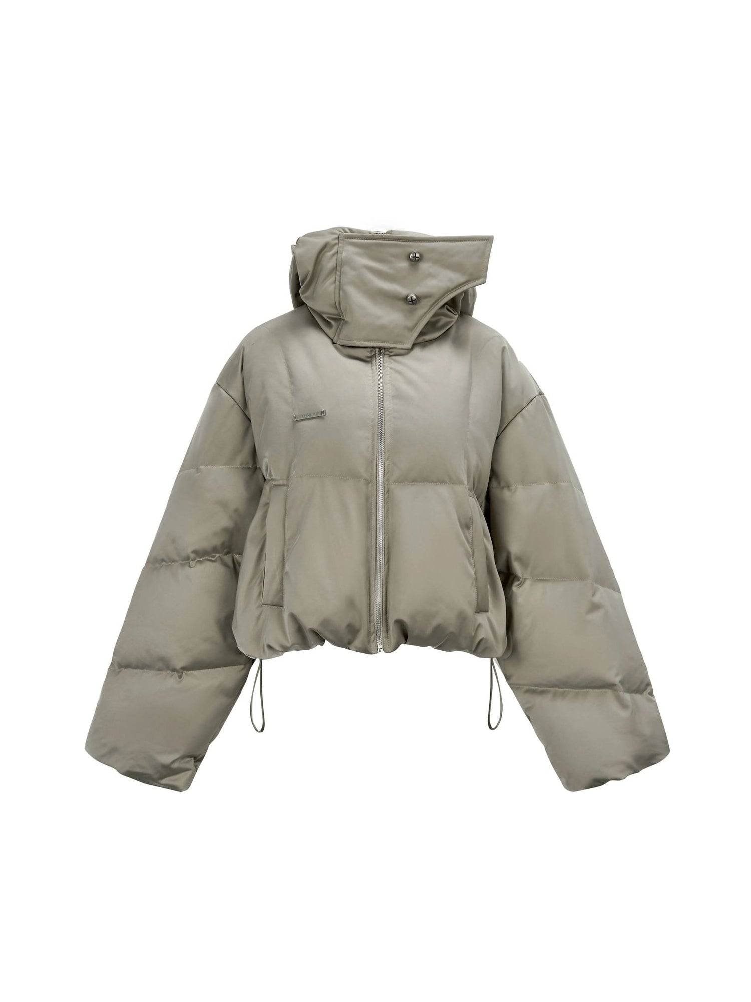 Loose Short Stand Collar Hooded Down Jacket