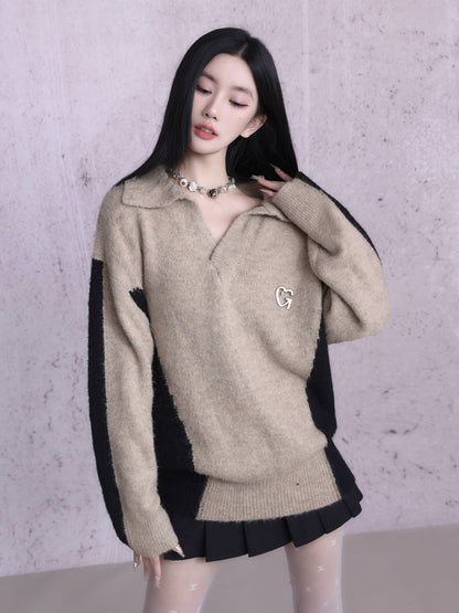 Lazy Casual V-neck Sweater