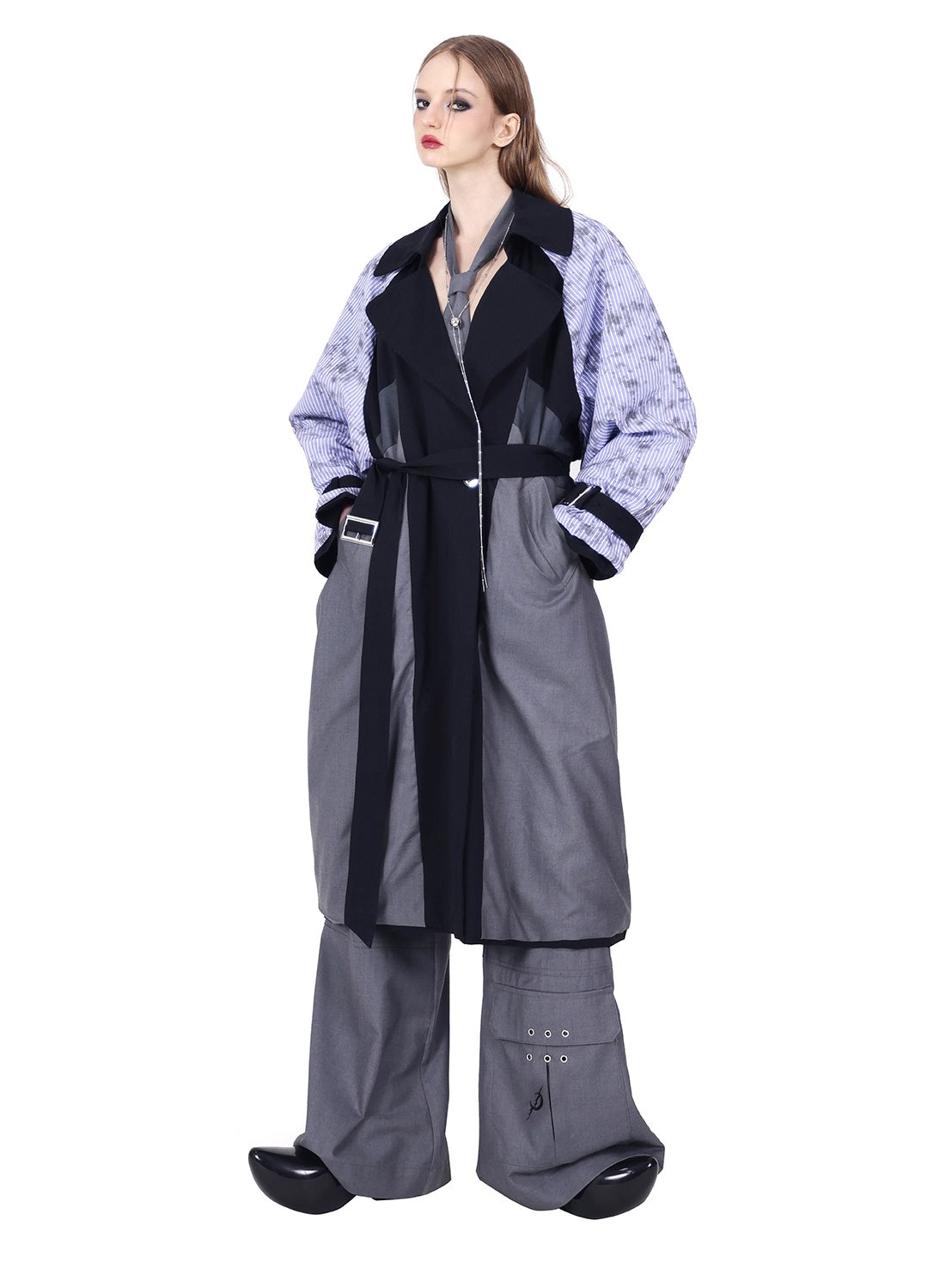 Reversible Splicing Loose Strap Coat