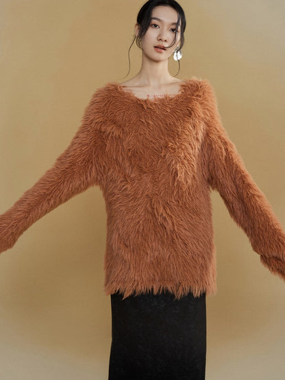 Furry Cable Large Sweater