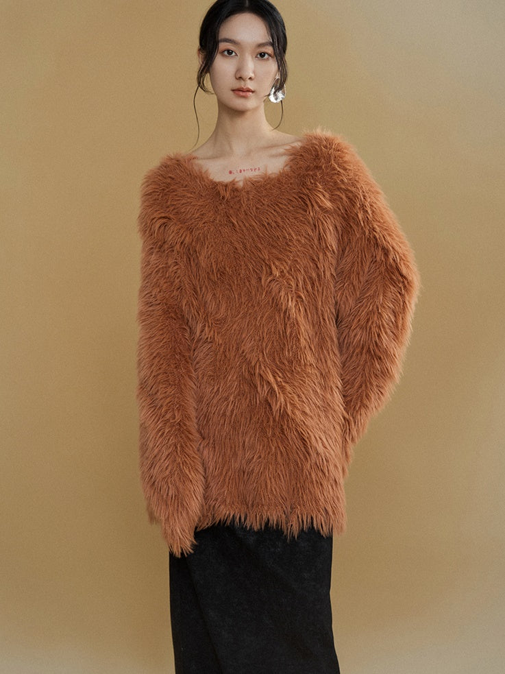 Furry Cable Large Sweater