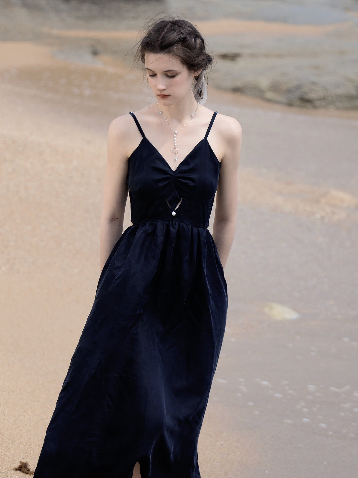 V-NECK BACKLESS SLING Dress – ARCANA ARCHIVE