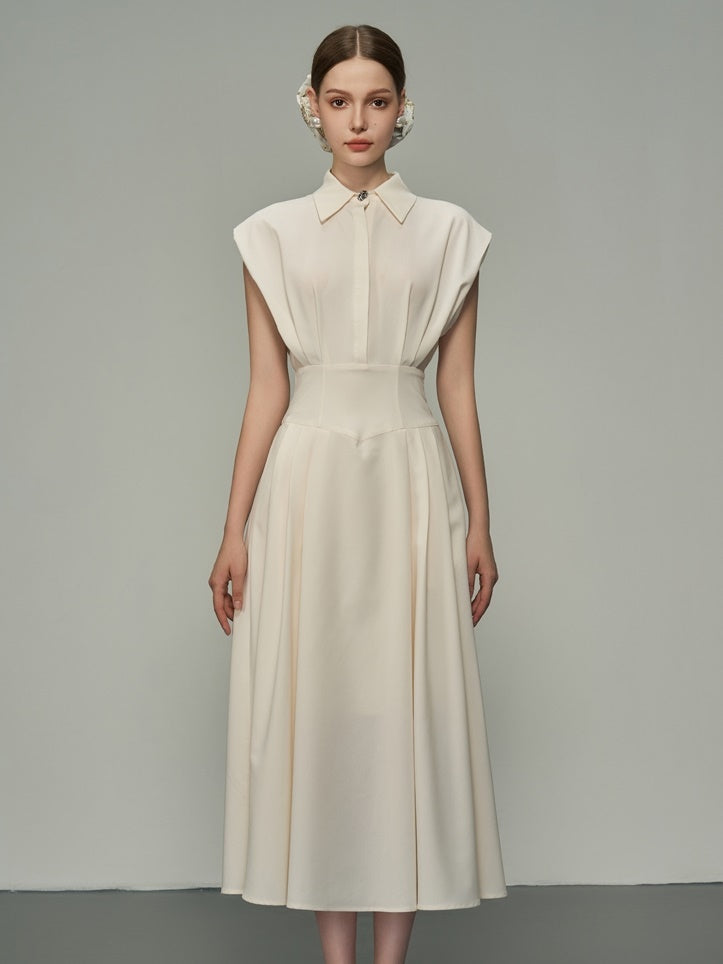 French-Sleeve Flare Collar Shape Long One-Piece – ARCANA ARCHIVE