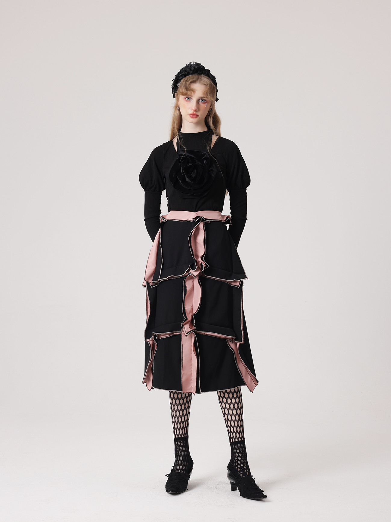 Three-dimensional Tailoring Rose Petal Skirt