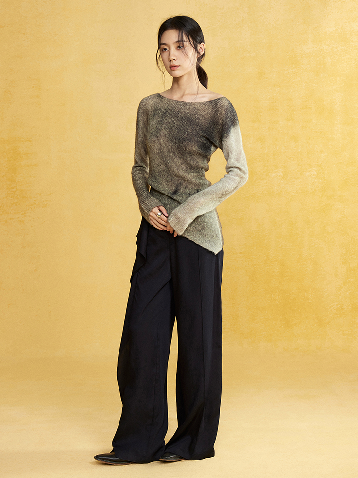 Loose-leaf Drape Wide-leg Casual Pants