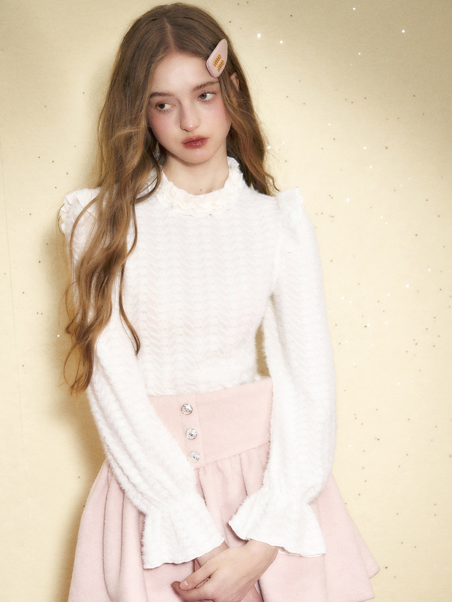 Small Turtleneck Lace Frill Top