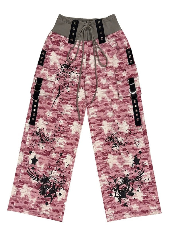 Camouflage Spray-printed Jeans