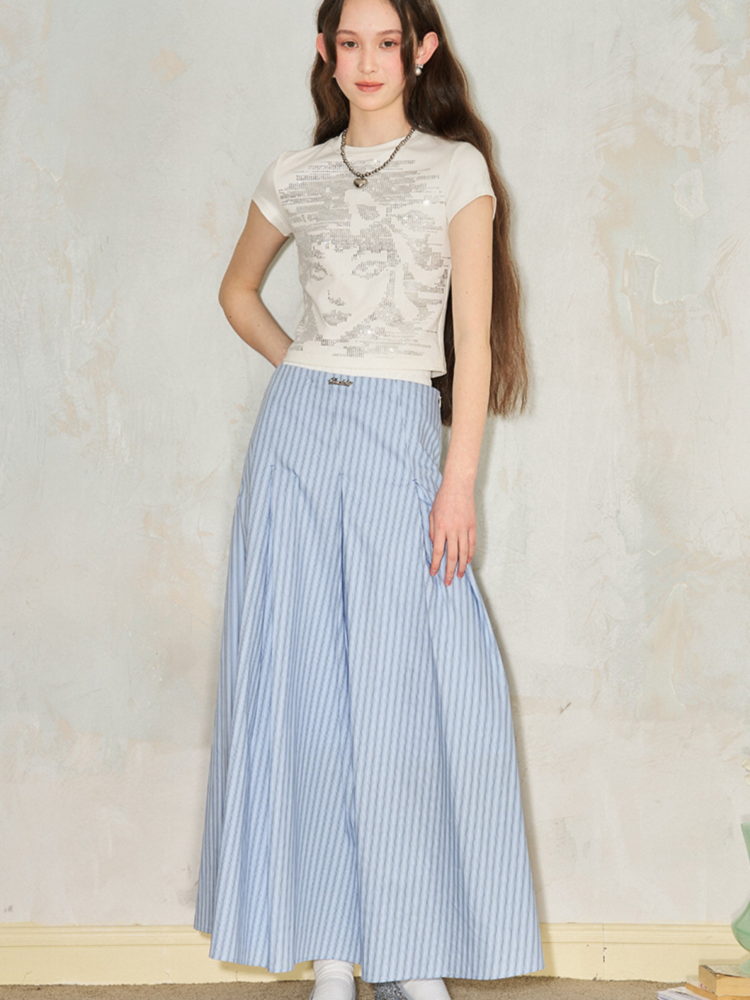 Bias Cut I-pleat Large Swing Umbrella Skirt