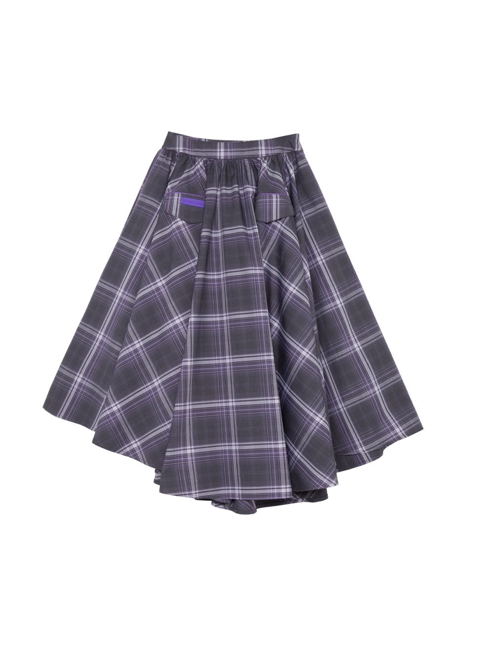 Plaid Irregular Hem A-line Mid-length Skirt