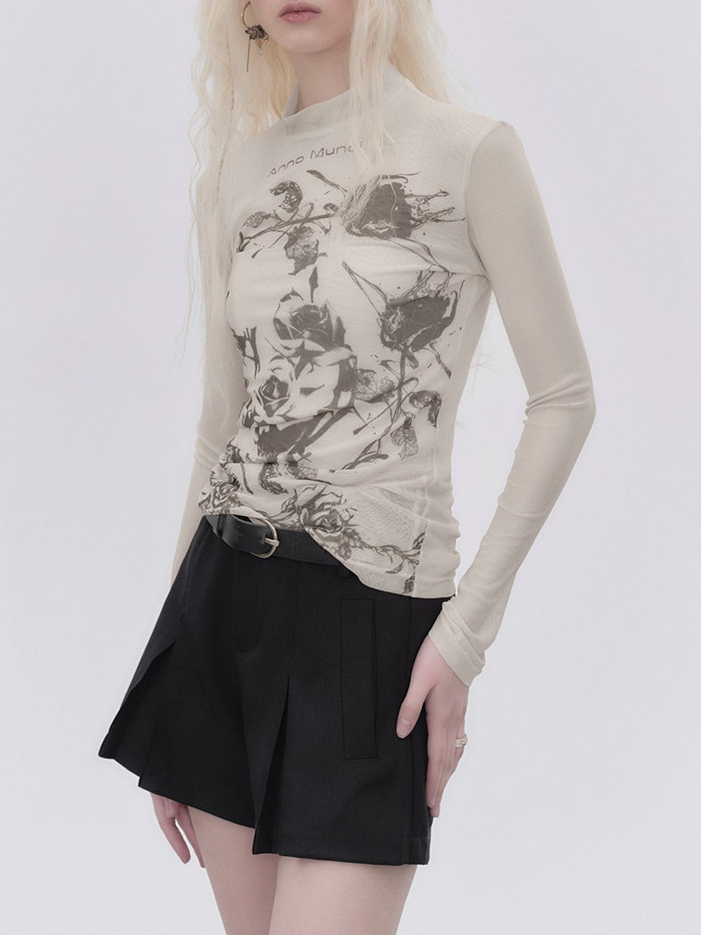 Rose Printed Bottom Shirt