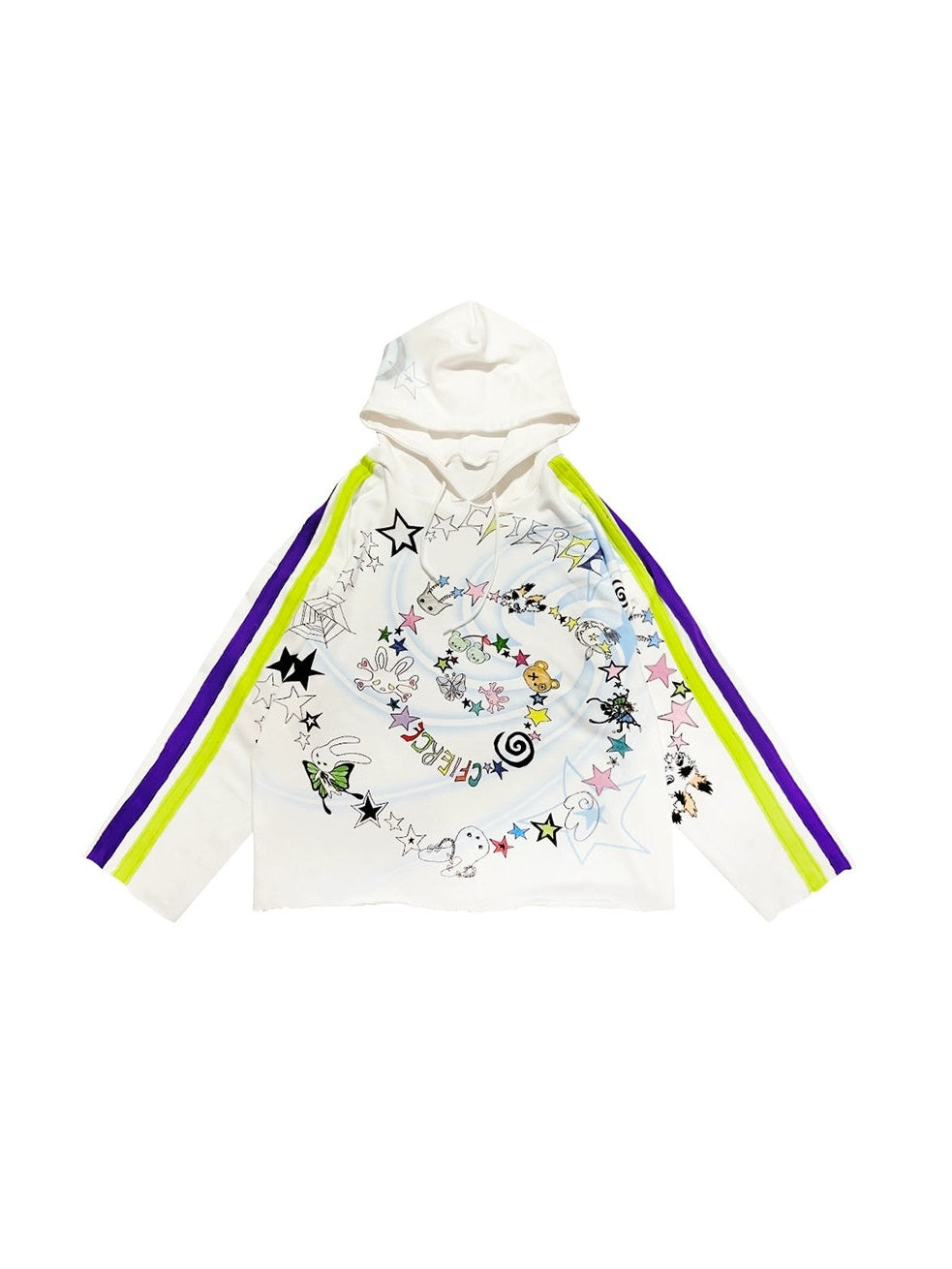 Spiral Graffiti Printed Hooded Sweat