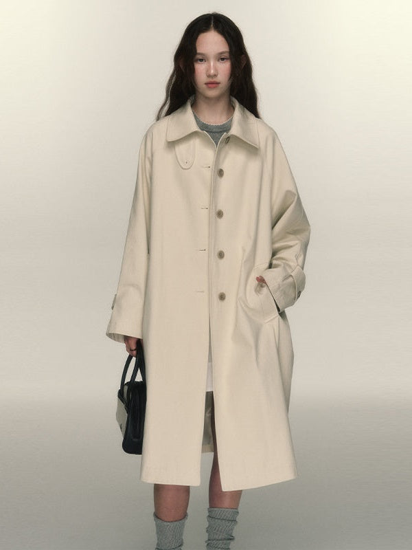 Single-breasted Loose Convertible Collar Coat