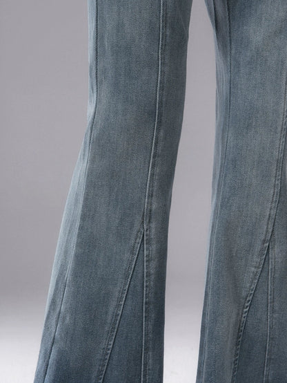 Elastic Denim Bell-bottom Pants