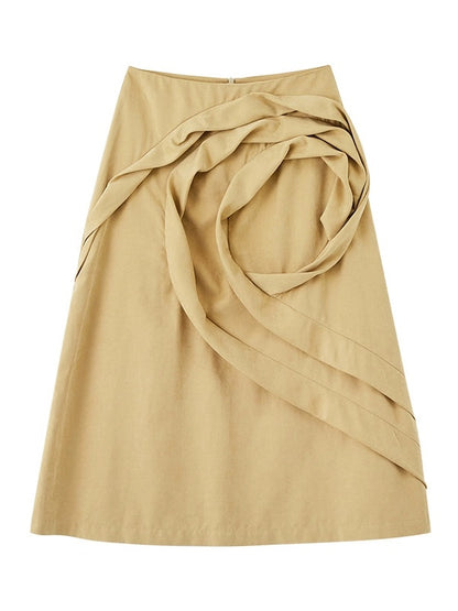 Twisted Pleated Straight Skirt