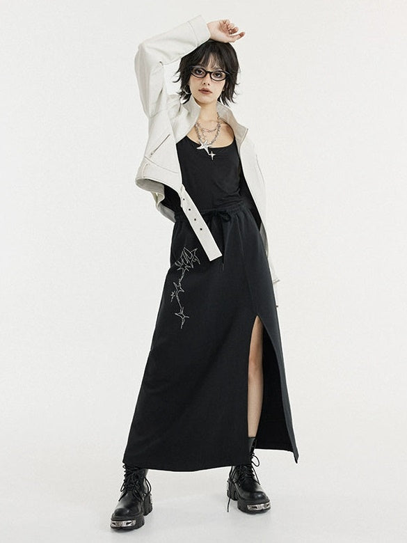 A-line Slit Long Skirt