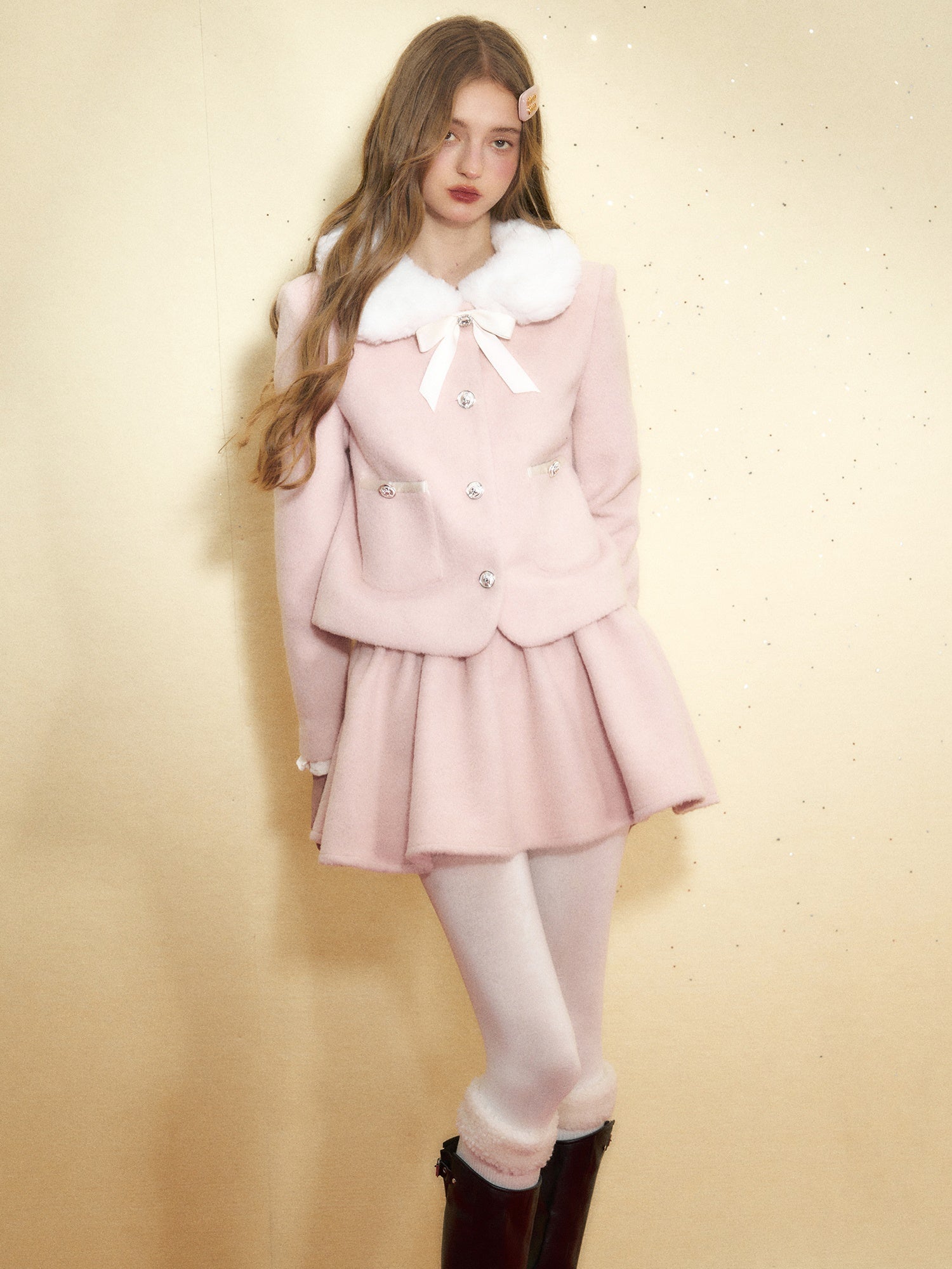 Furlar Short Jacket &amp; High Wareed Gather Skirt