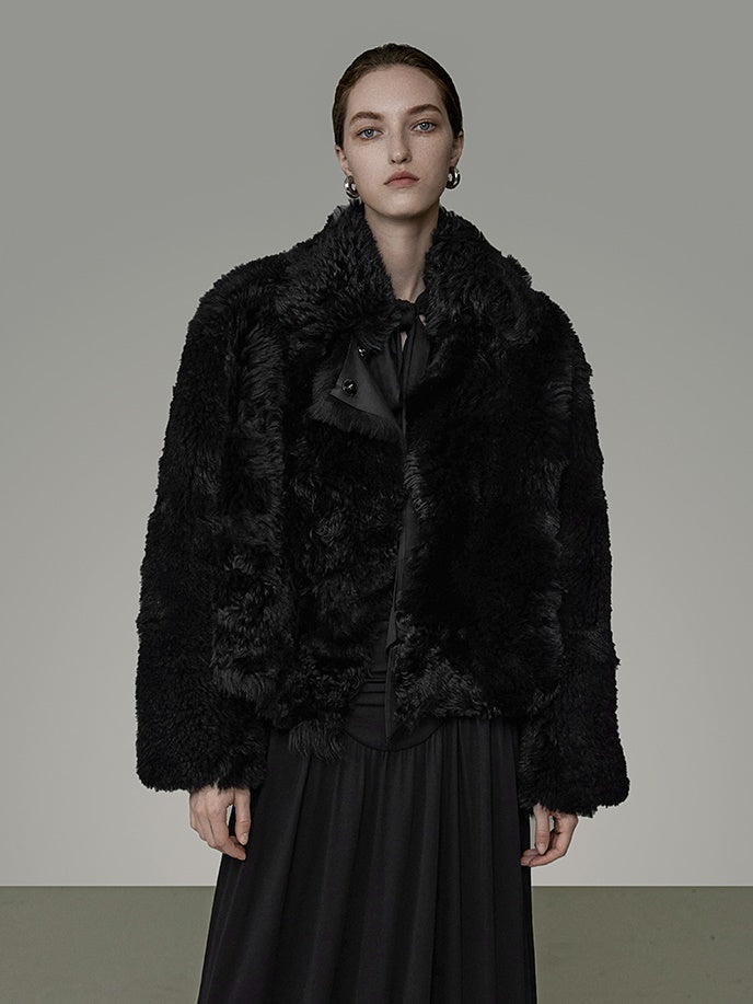 Lapel Design Warm Short Fur Jacket