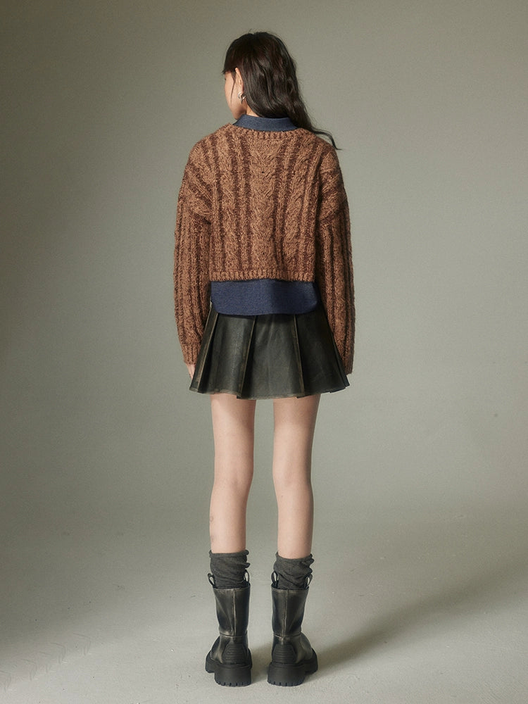 Fake Two-piece Short Sweater