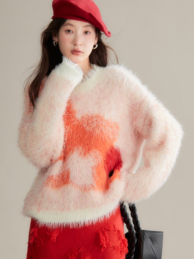 Goldfish Imitation Fur Loose Sweater