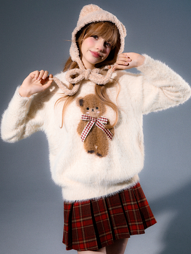 Bear Rabbit Round Neck Sweater