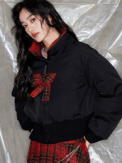 Plaid Reversible Short Jacket