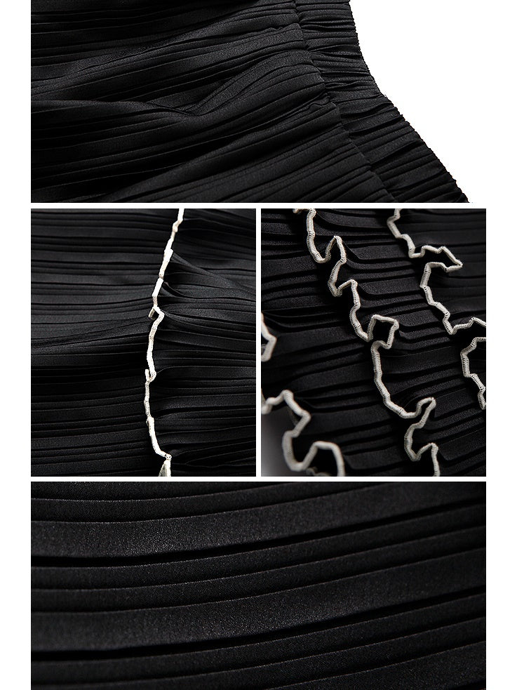 Satin Pleated Cake Skirt