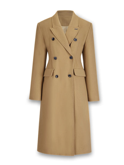 Slim Waist Double Blest Long Coat