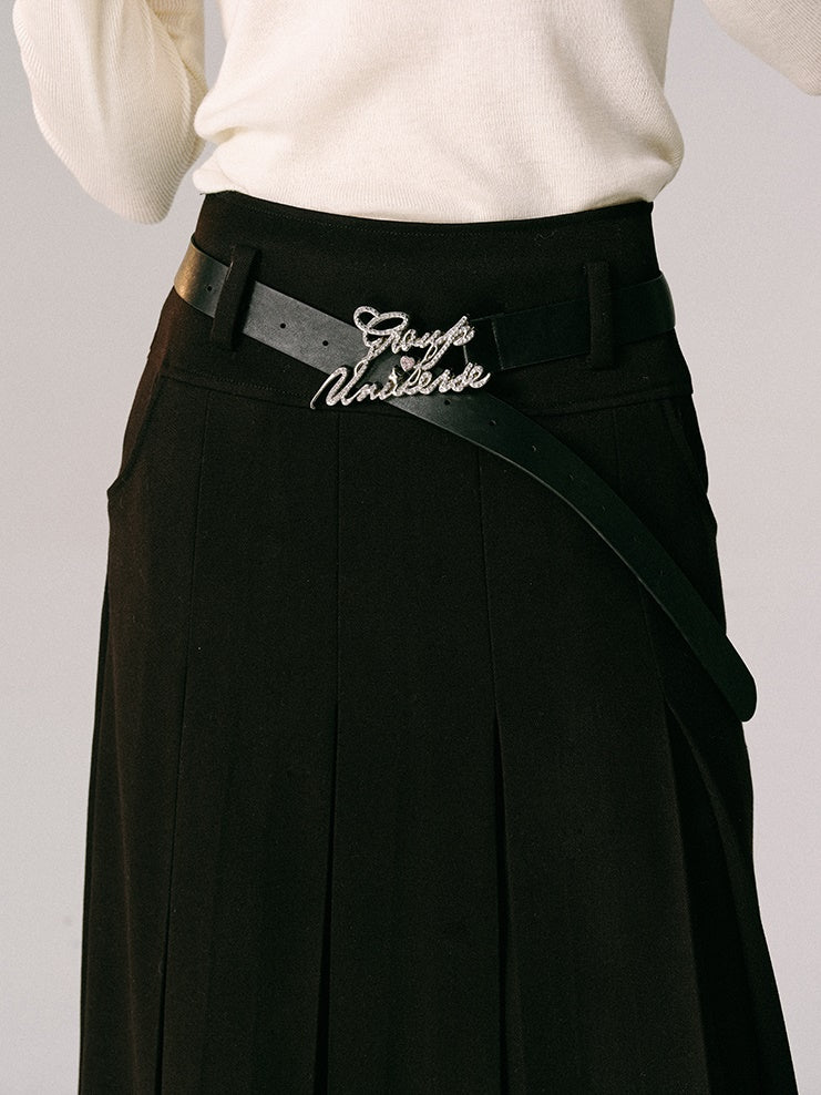 High-waisted Pleated Skirt