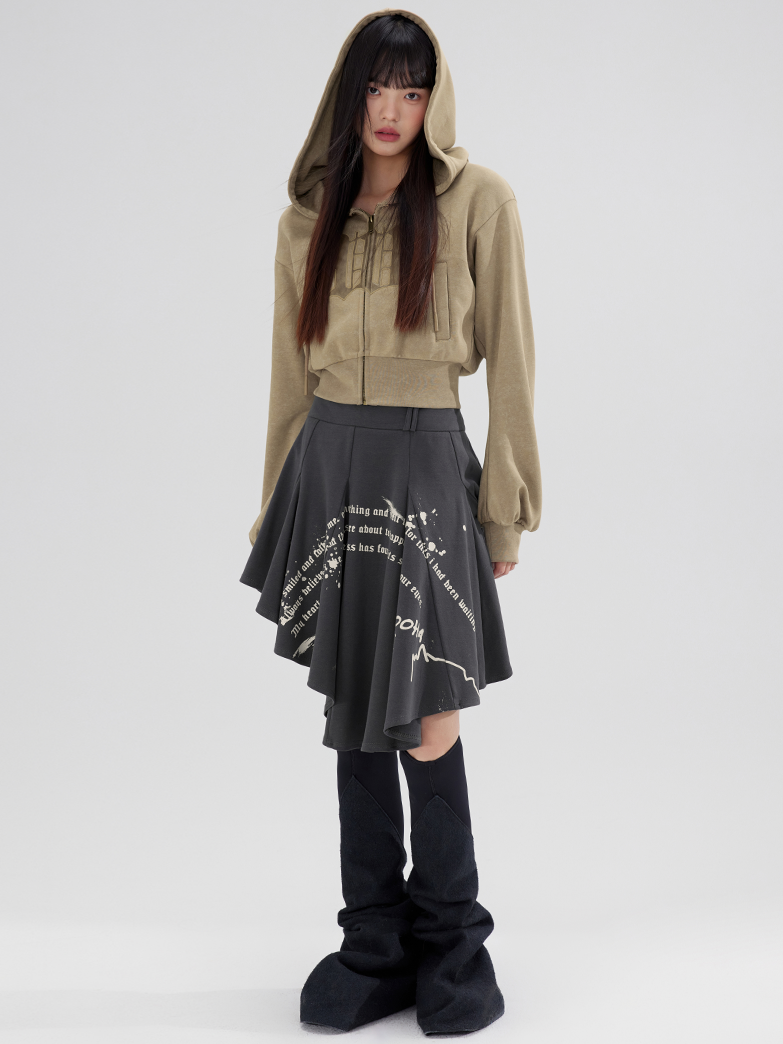 Irregular Hem Circular Skirt