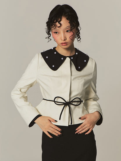 Doll Collar Shaping Bow Jacket