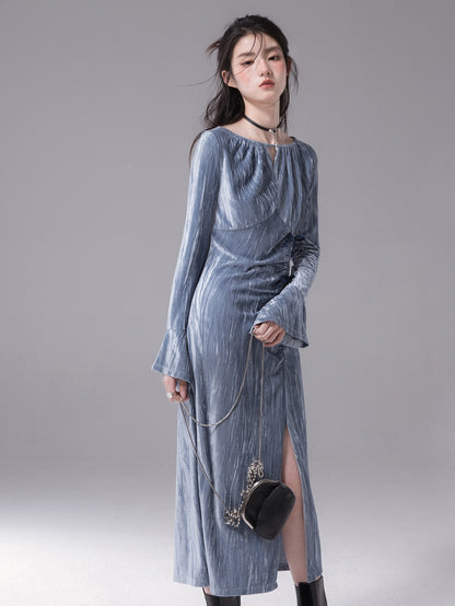 Velvet Gather Slit Robe