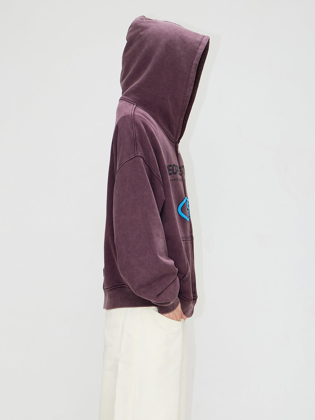 Embroidery Heavy Washed ZIP-Up Hoodie