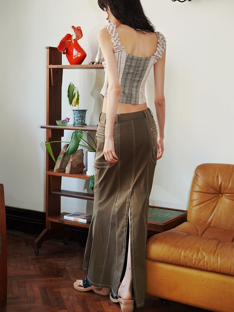 Imitation Denim Mermaid Long Skirt – ARCANA ARCHIVE